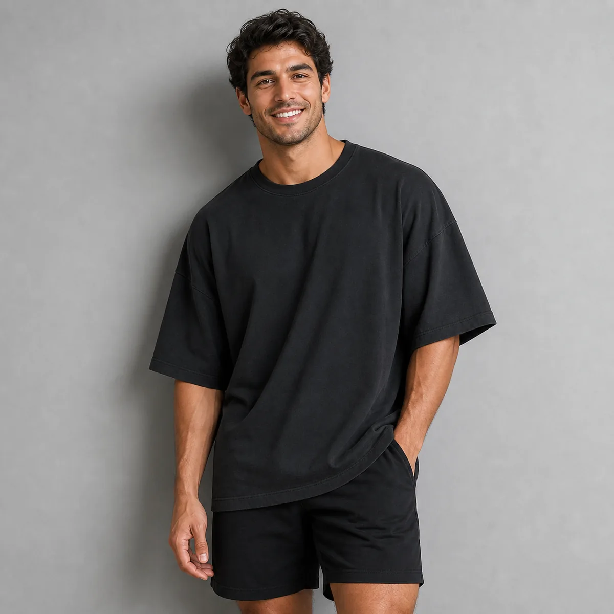 Custom oversized activewear t-shirt by Brandex Sourcing Bangladesh for private label street gym clothing brands.
