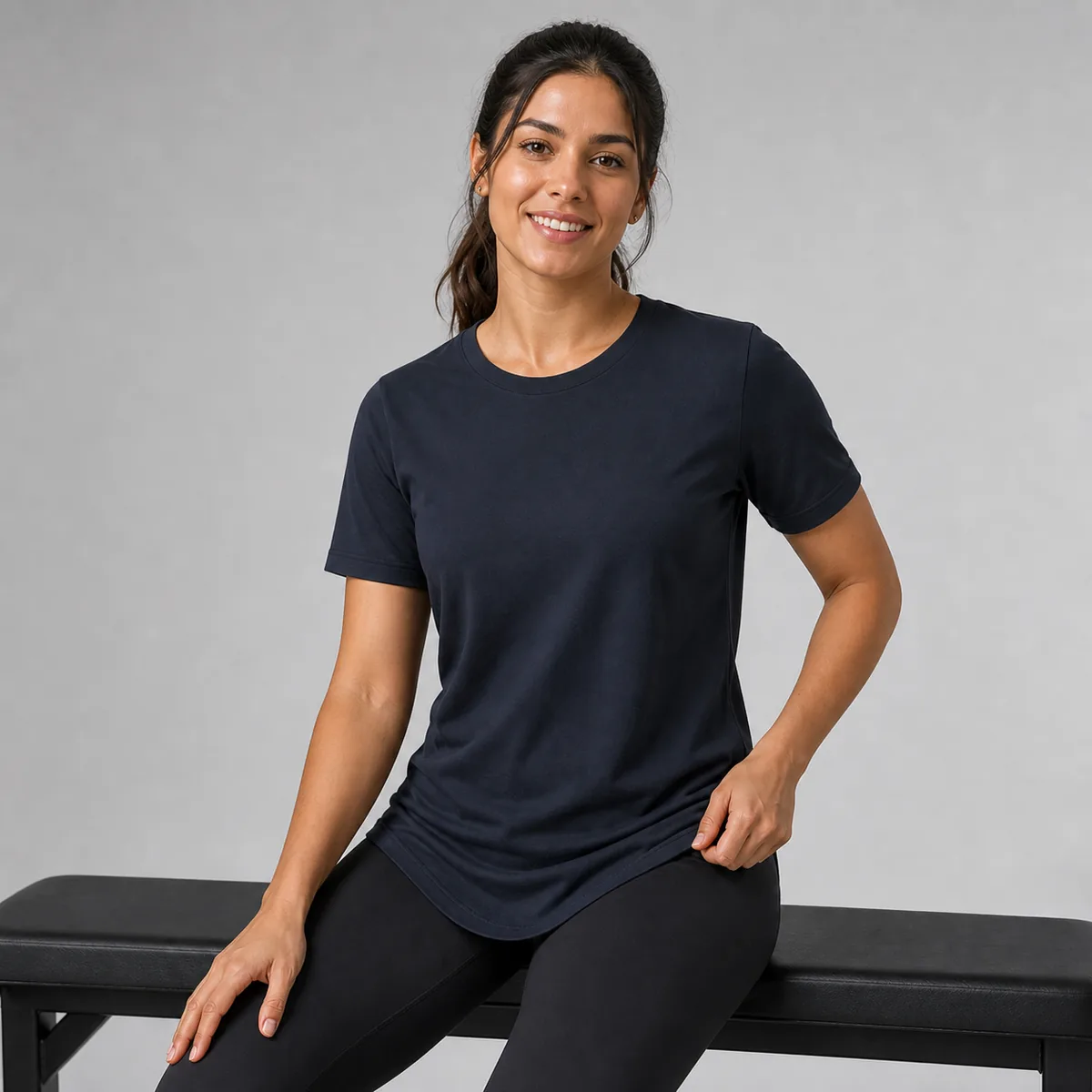 Custom women long activewear top by Brandex Sourcing Bangladesh for private label fitness and gymwear brands.