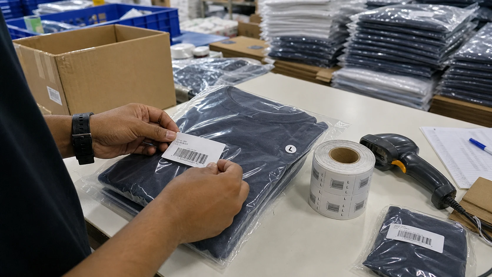 Barcode label packing requirement for apparel manufacturing quote