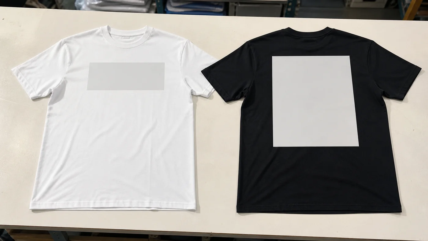 Front and back T-shirt print placement for custom event T-shirt manufacturing in Bangladesh.