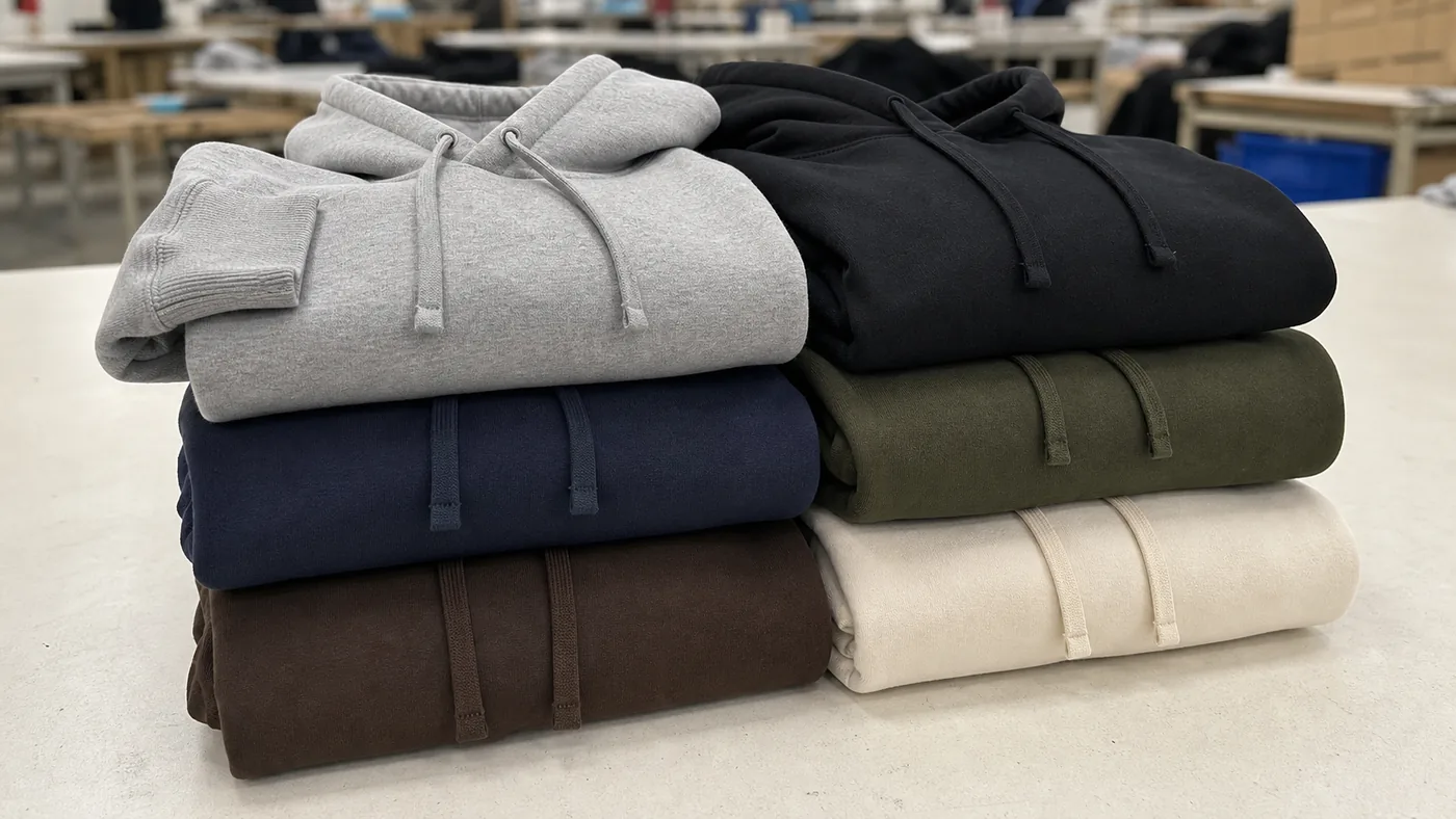 Folded heavy fleece hoodie production Bangladesh
