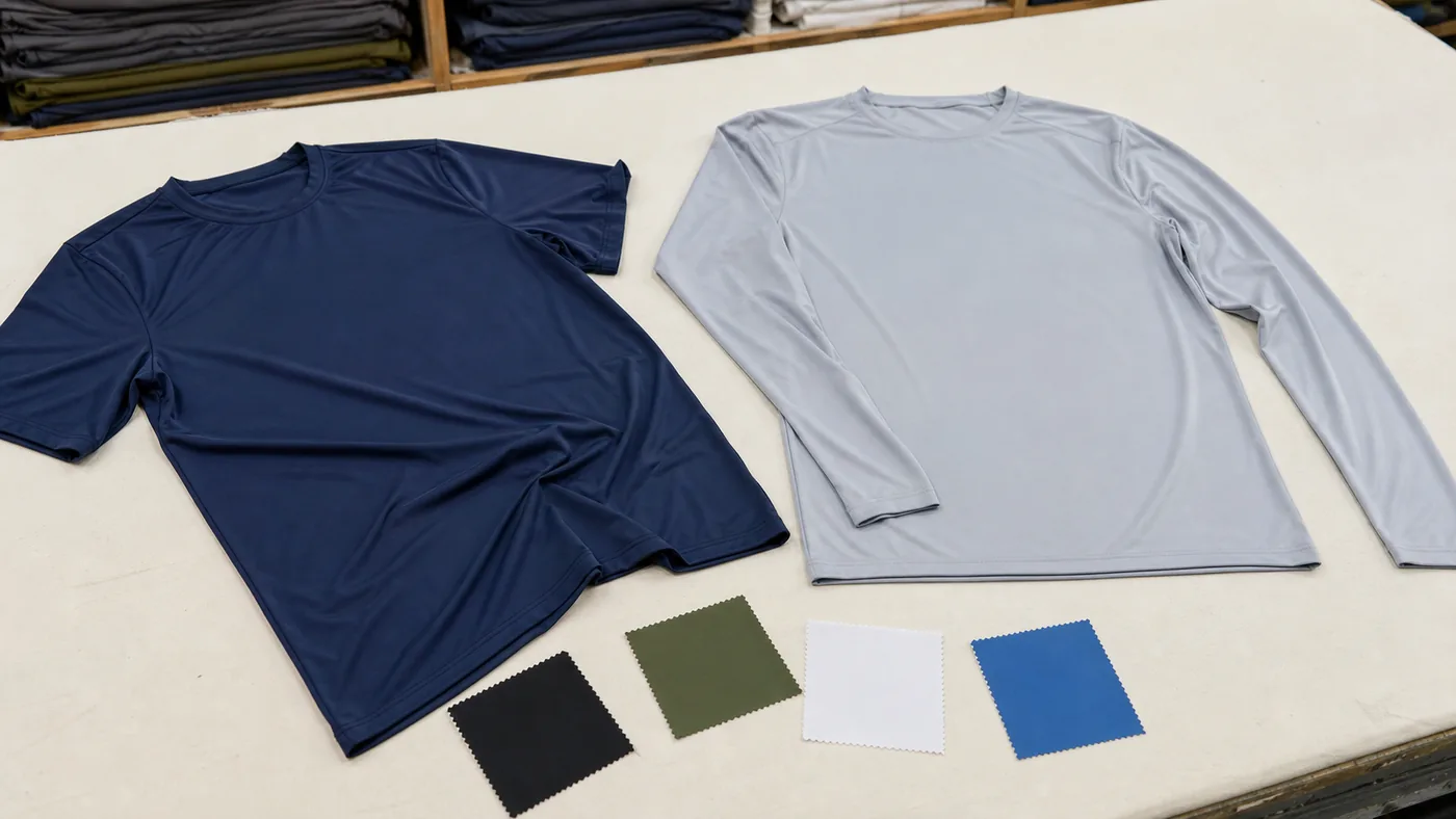 Quick dry polyester short sleeve and long sleeve shirts by Brandex Sourcing Bangladesh.