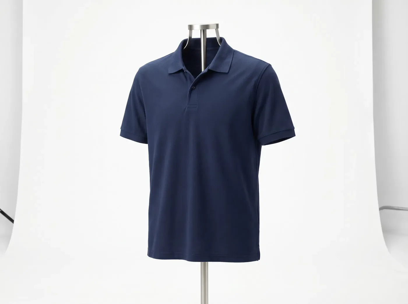 Private label navy pique polo shirt by Brandex Sourcing Bangladesh polo supplier.