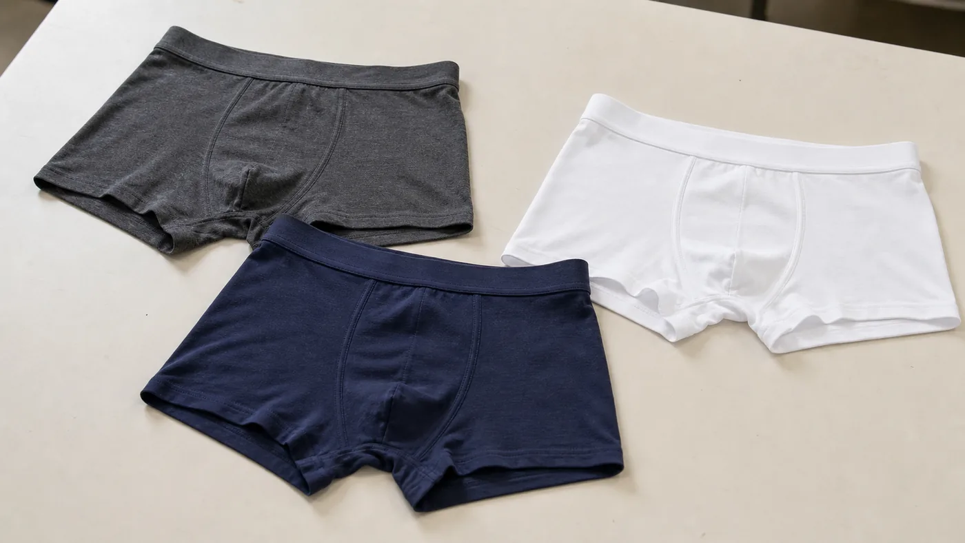 Custom mens trunk underwear in combed cotton spandex neutral colors by Brandex Sourcing Bangladesh.