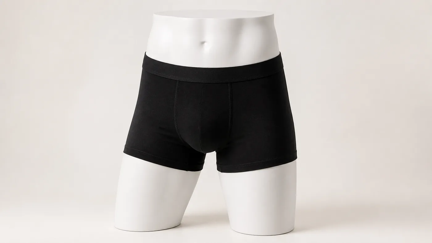 Mens trunk underwear fit display by Brandex Sourcing Bangladesh private label underwear factory.